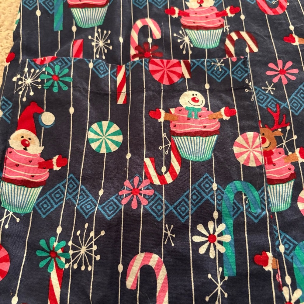 Tafford Holiday Scrub Top with Snowman and Candy Cane Design